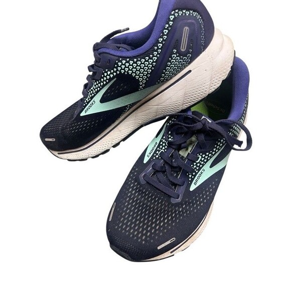 Brooks Ghost 14 Peacoat Yucca Navy Running Shoes Women's Size 9 Wide 1203561D446 - Picture 7 of 11